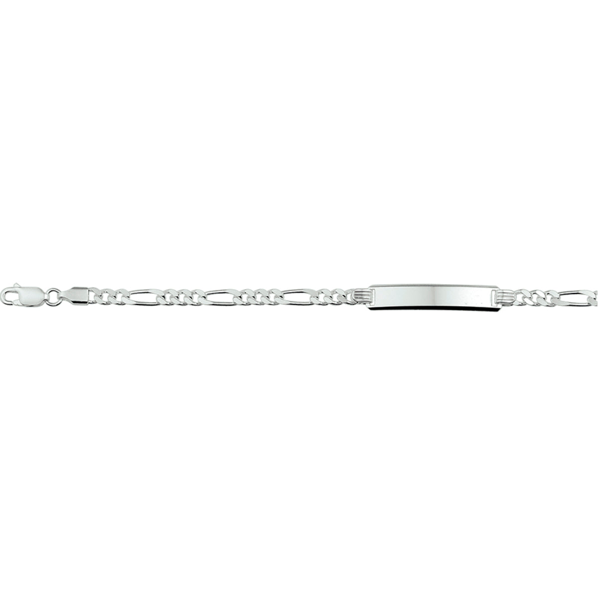 Graveerarmband figaro plaat 6.0 mm