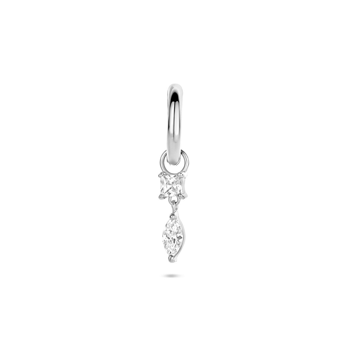 Zilver gerhodineerd oorringen m.hang/bol/steen enz
