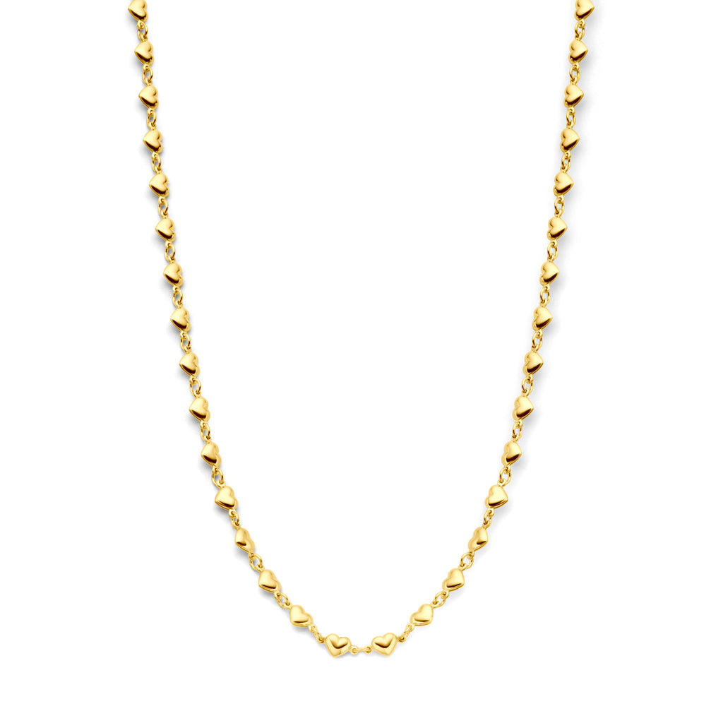 Collier hartjes 41 + 4 cm 3 micron