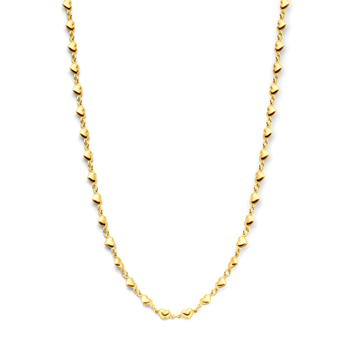 Collier hartjes 41 + 4 cm 3 micron