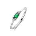 Ring wit en groen zirkonia