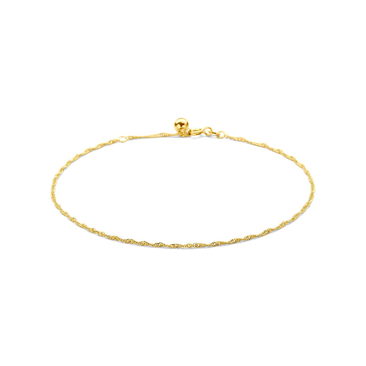 Enkelbandje singapore 1.4 mm 24 - 26 cm