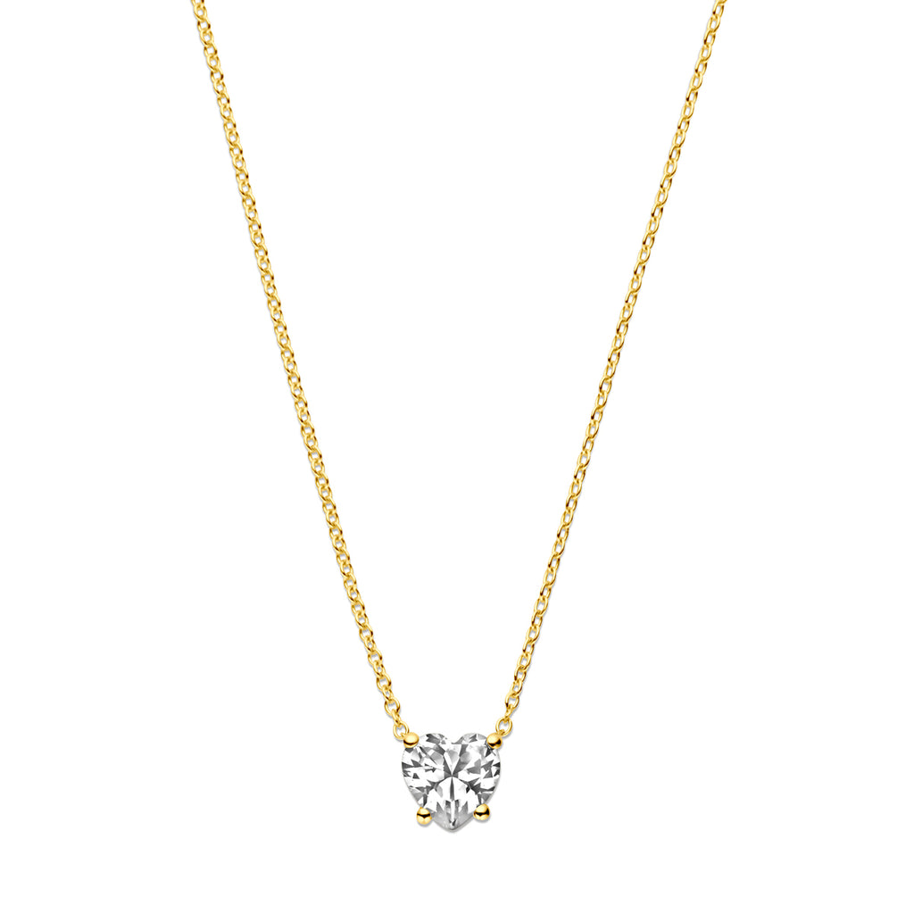 Collier hart zirkonia 41 - 43 - 45 cm