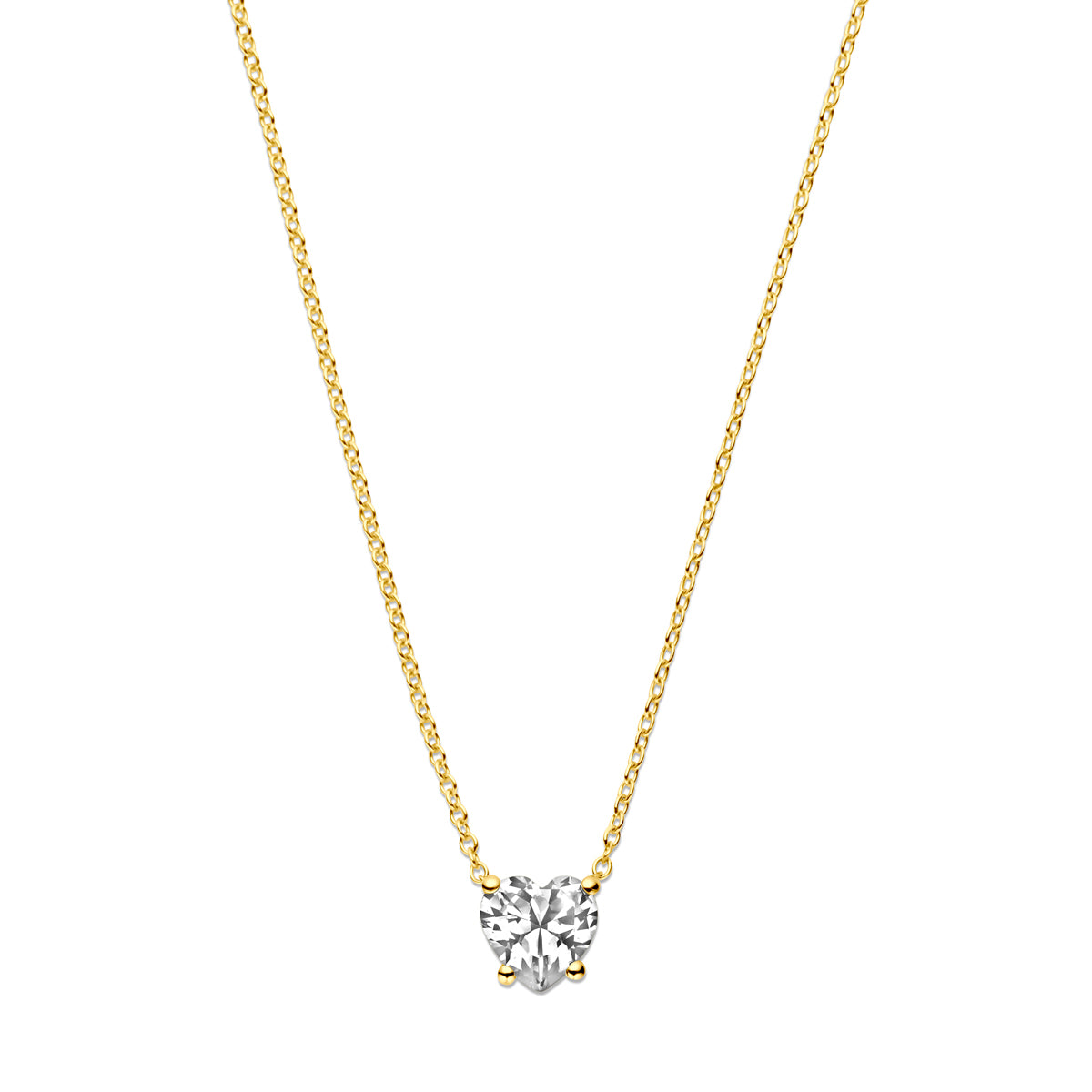 Collier hart zirkonia 41 - 43 - 45 cm