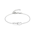 Zilveren fantasie armband met 2 hartjes