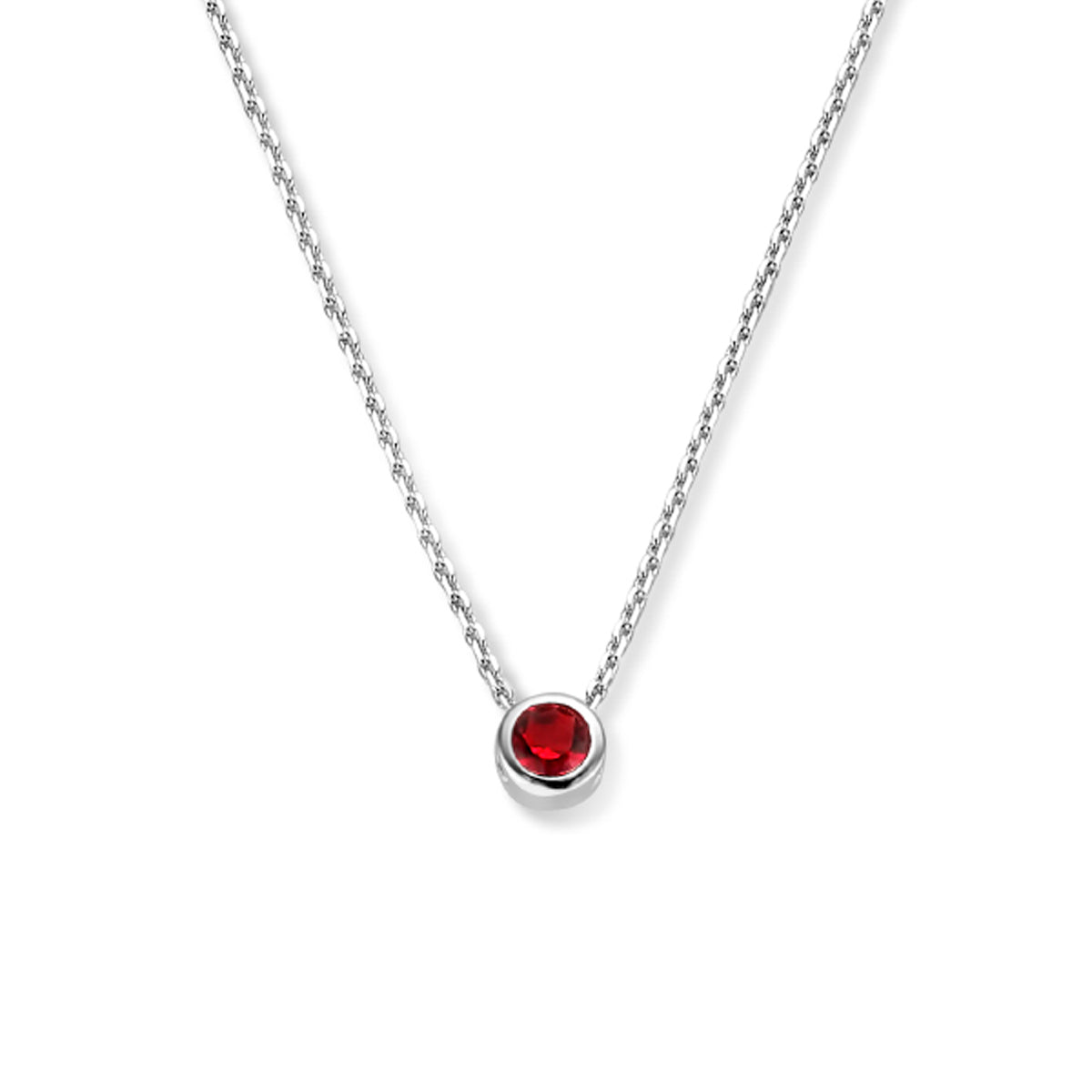 Collier met geboortesteen zirkonia 41 + 4 cm