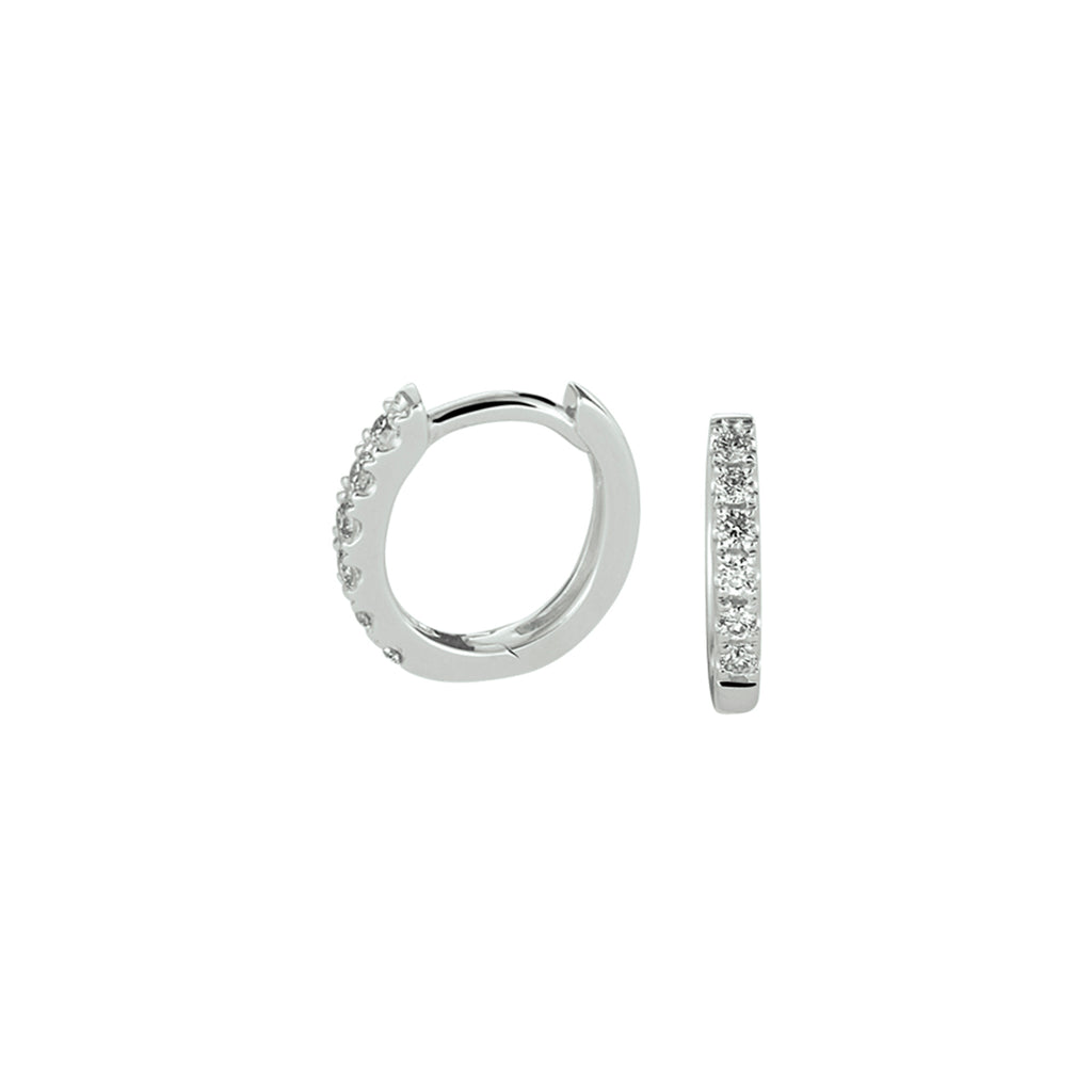 Klapoorringen diamant 0.10ct (2x0.05ct) g si