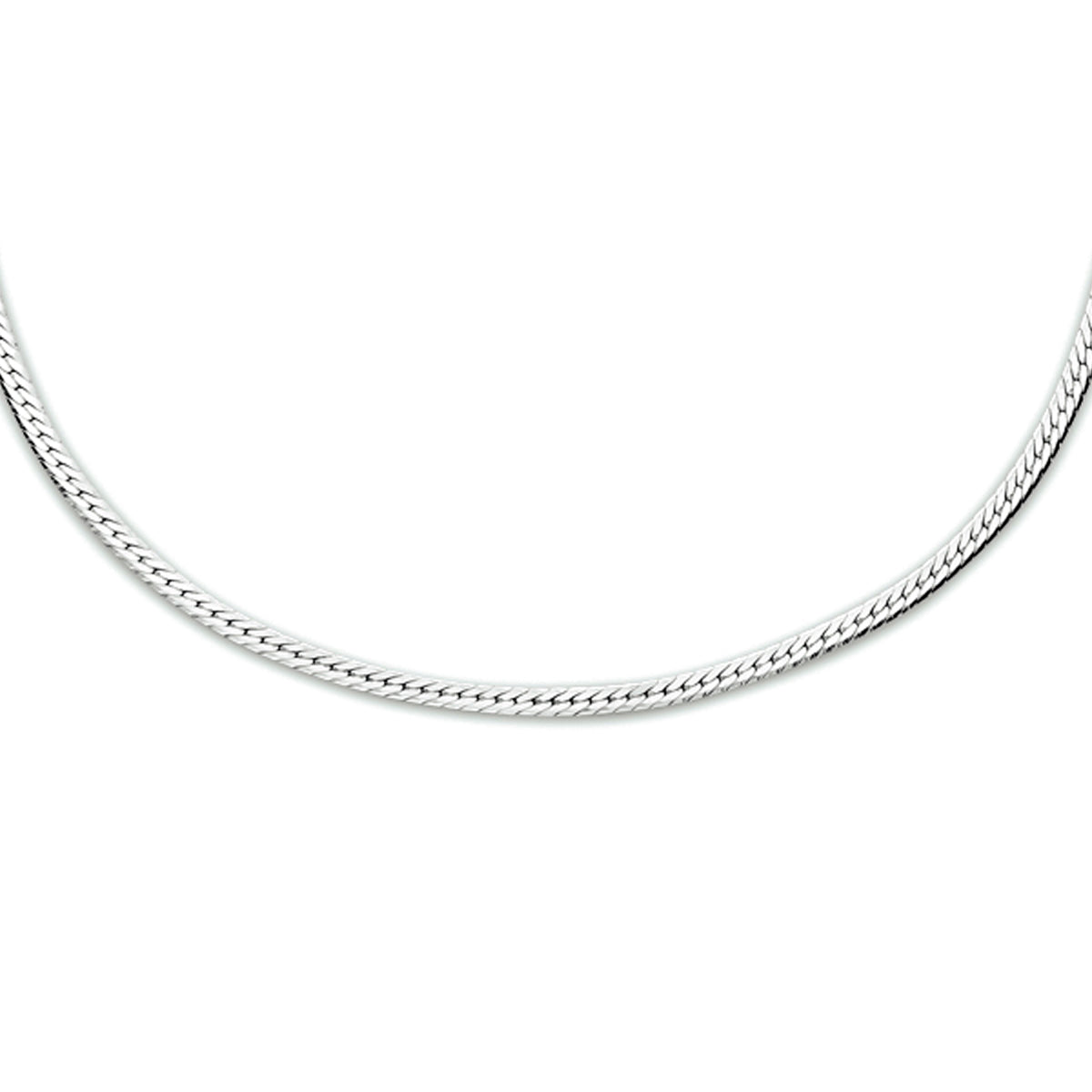 Collier slang plat 1.7 mm 40 + 5 cm