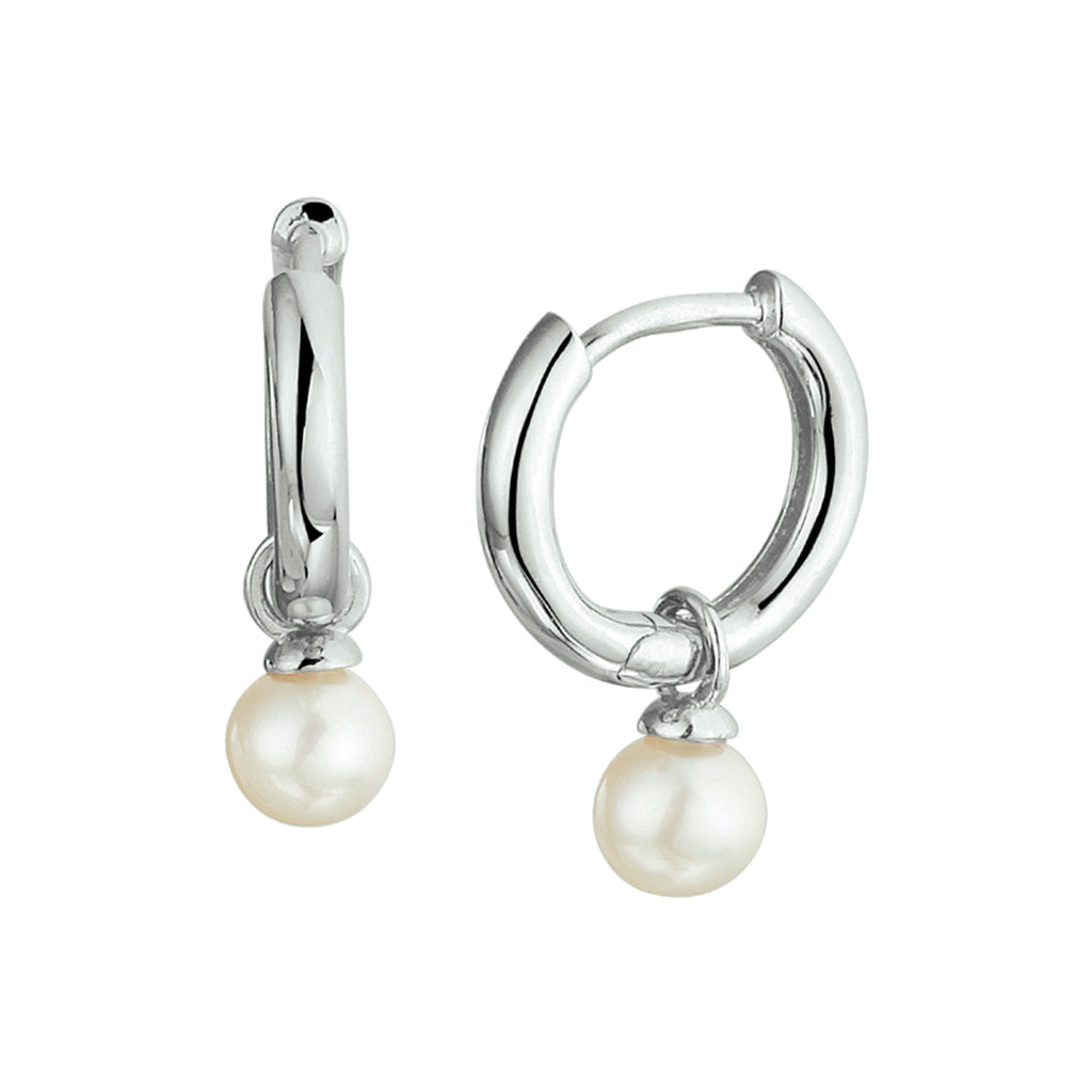 Klapoorringen - zilver parel