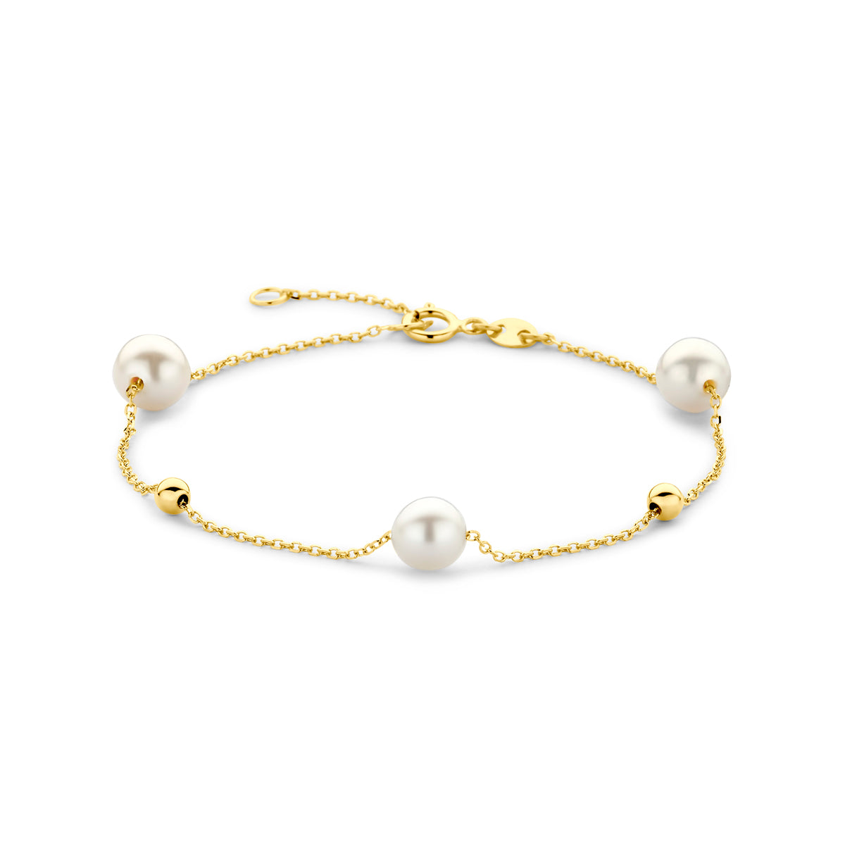 Armband bolletjes en parels 16.5 - 18.5 cm