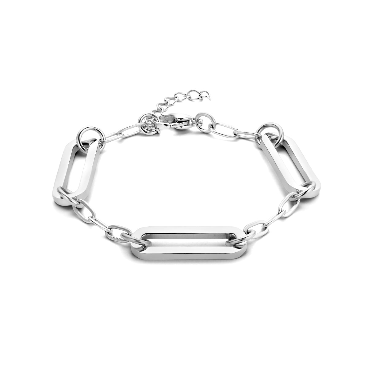 Armband paperclip platte buis 8 mm 16 + 3 cm