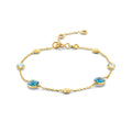 Armband london blue en blauw topaas en rondjes 16 - 17.5 - 19 cm