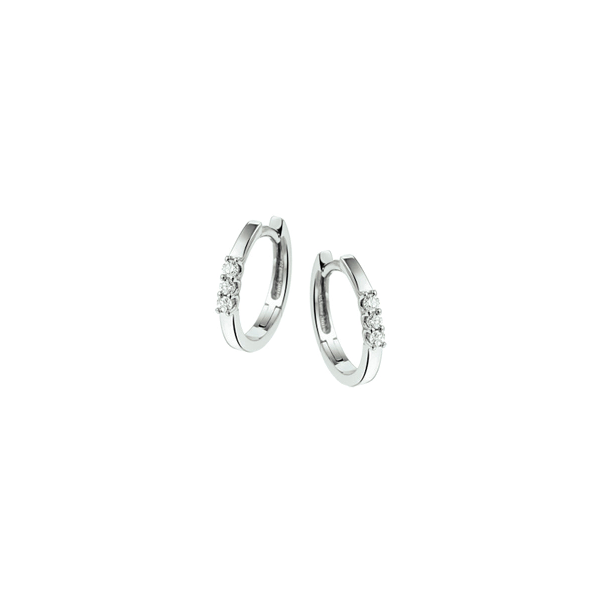 Klapoorringen diamant 0.12ct (2x0.06ct) h si