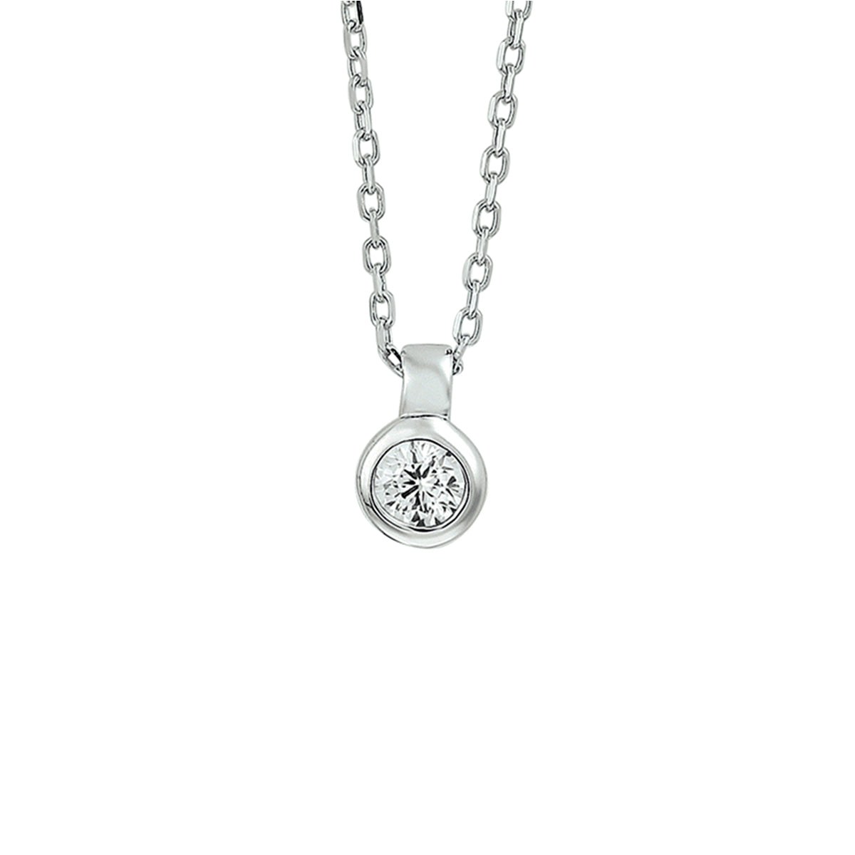 COLLIER ZILVER MET HANGER ZIRKONIA 44CM