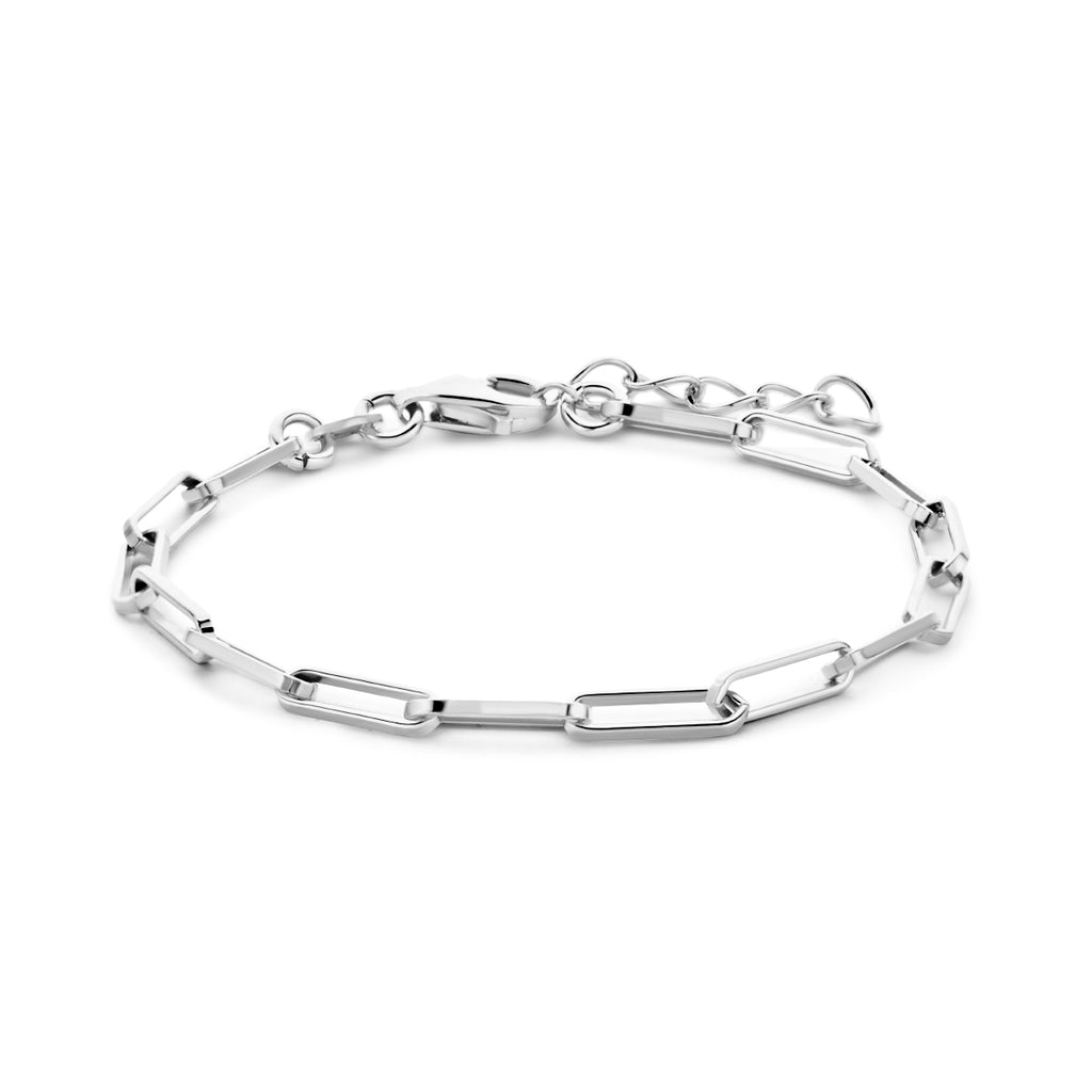 Armband paperclip schakel - zilver