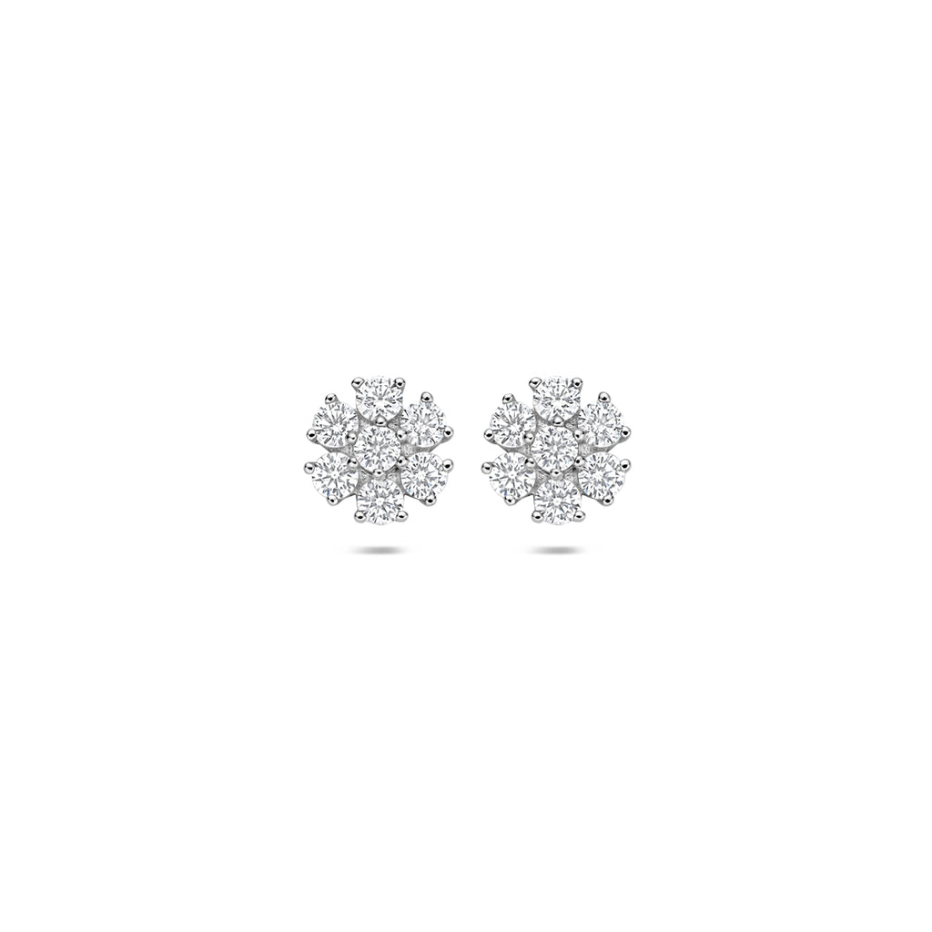 Oorknoppen bloem zirkonia 7 mm