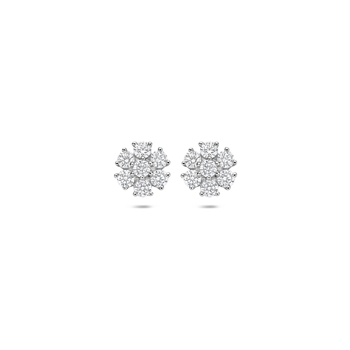 Oorknoppen bloem zirkonia 7 mm