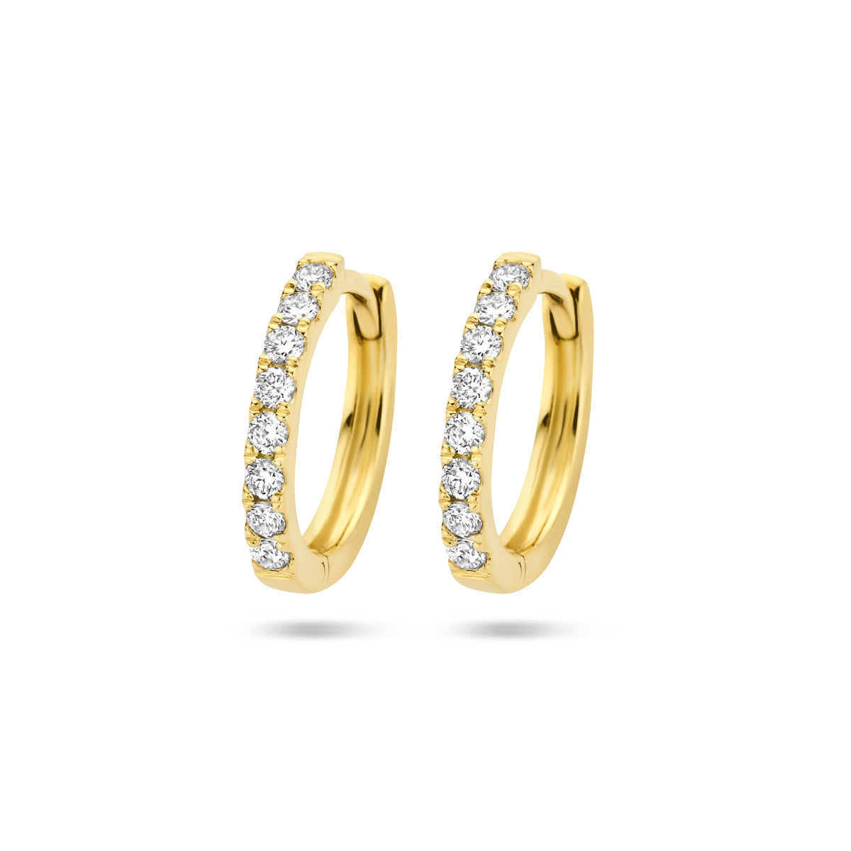 Klapoorringen diamant 0.15ct (2x0.075ct) g si