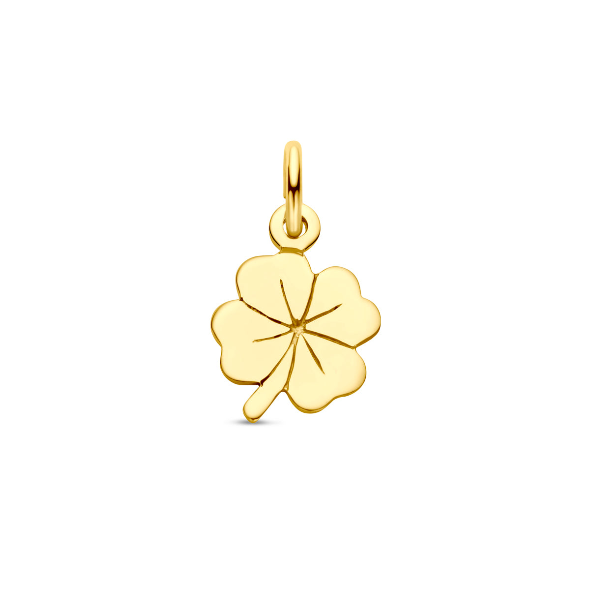 Gouden hanger klavertje 10mm