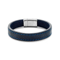 Armband leer donkerblauw 12.5 mm