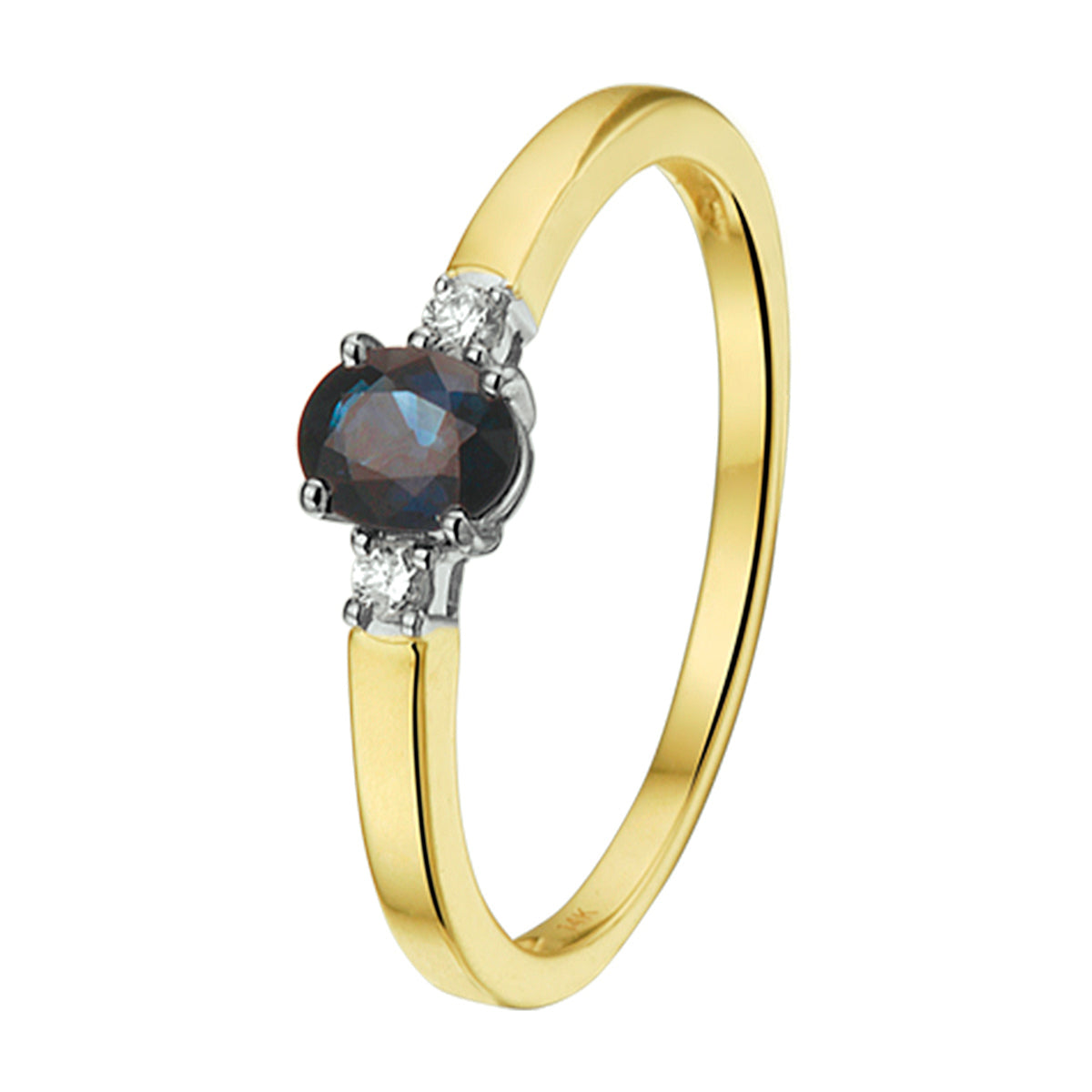 Ring saffier en diamant 0.05ct h si
