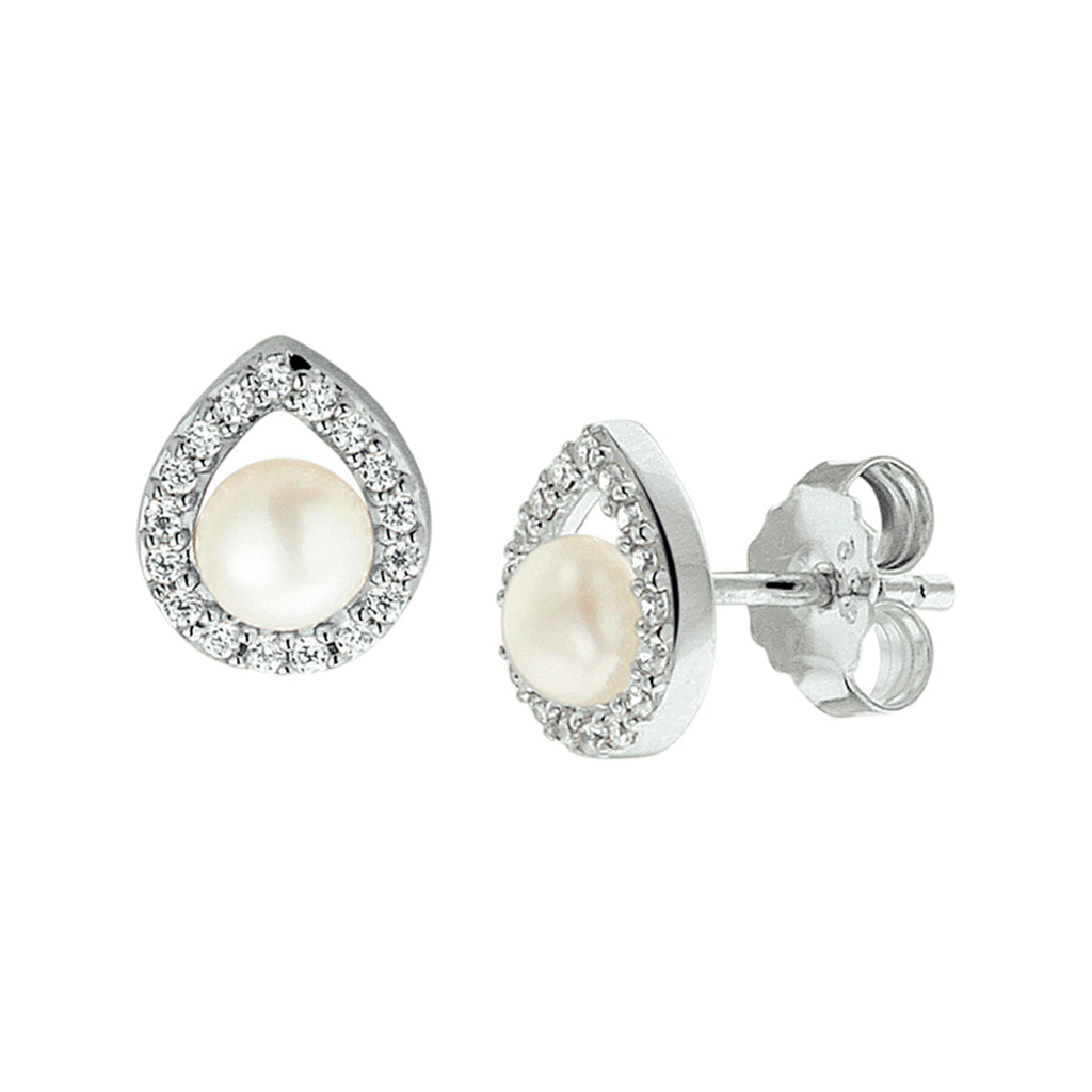 Oorknoppen parel en zirkonia
