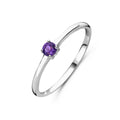 Ring met geboortesteen amethist februari