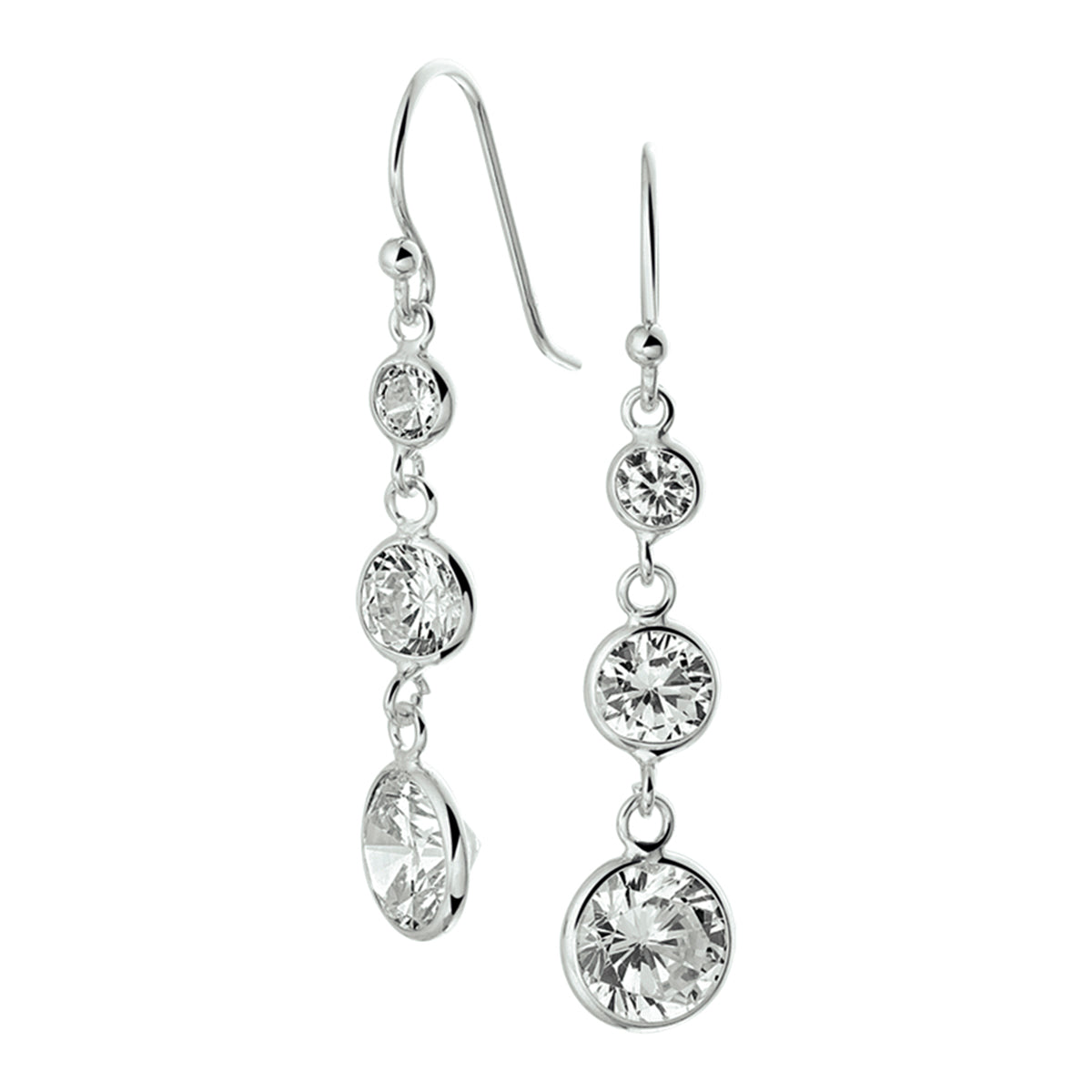 Zilver gerhodineerd oorhangers