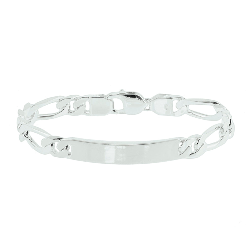 Graveerarmband figaro plaat 8 mm 21 cm
