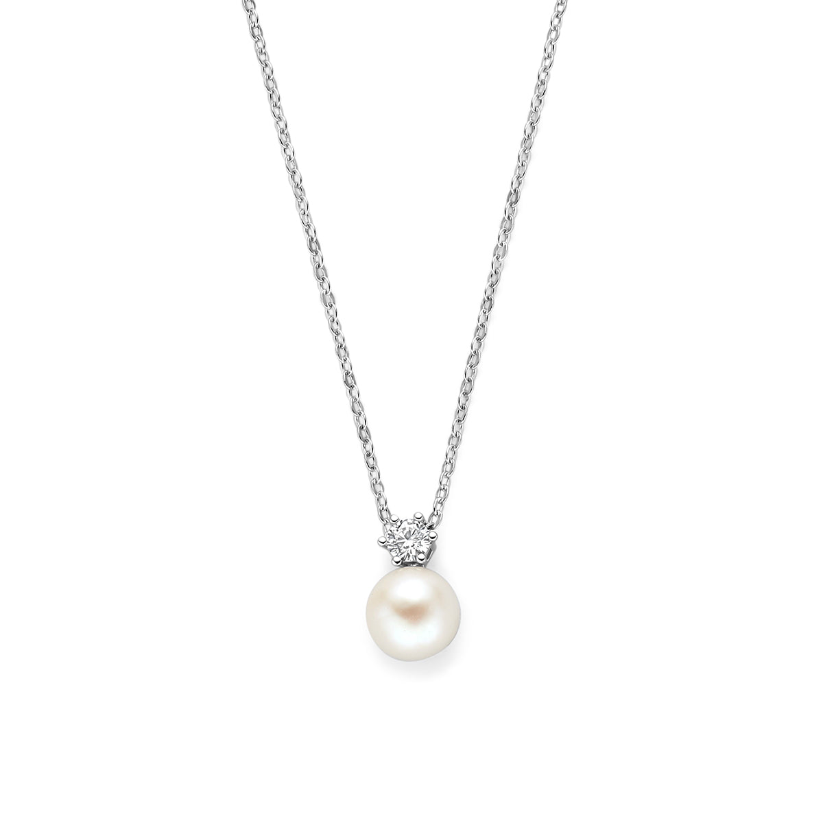 collier parel en zirkonia 42 + 3 cm