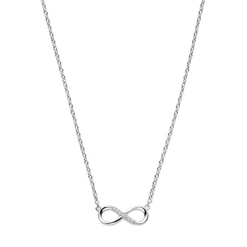 Zilveren infinity collier met zirkonia’s 41-45cm