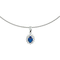 Collier zirkonia en synth. saffier 41+4 cm