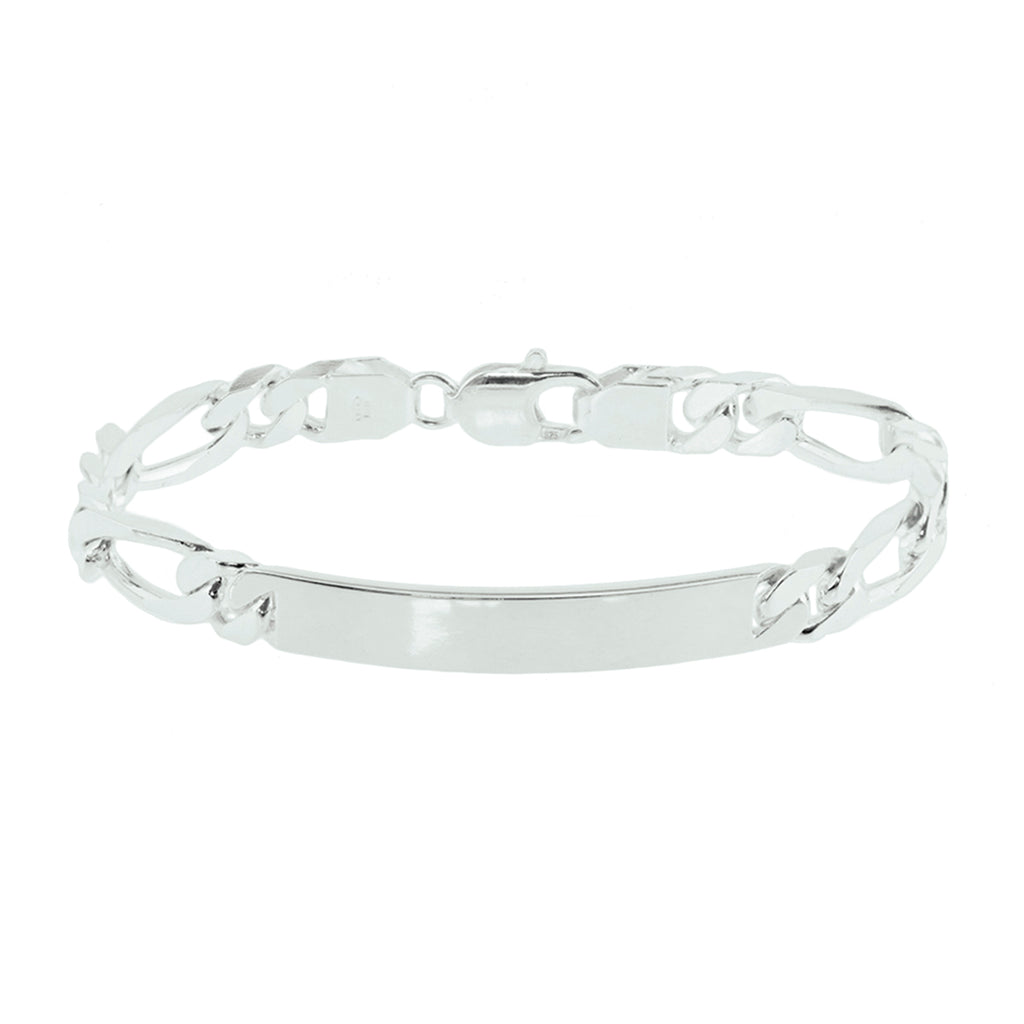 Graveerarmband figaro plaat 7.6 mm 20 cm