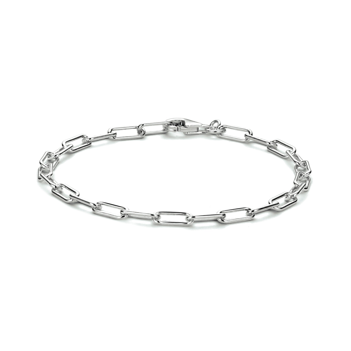Armband paperclip schakel - zilver