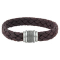 Armband leer donkerbruin