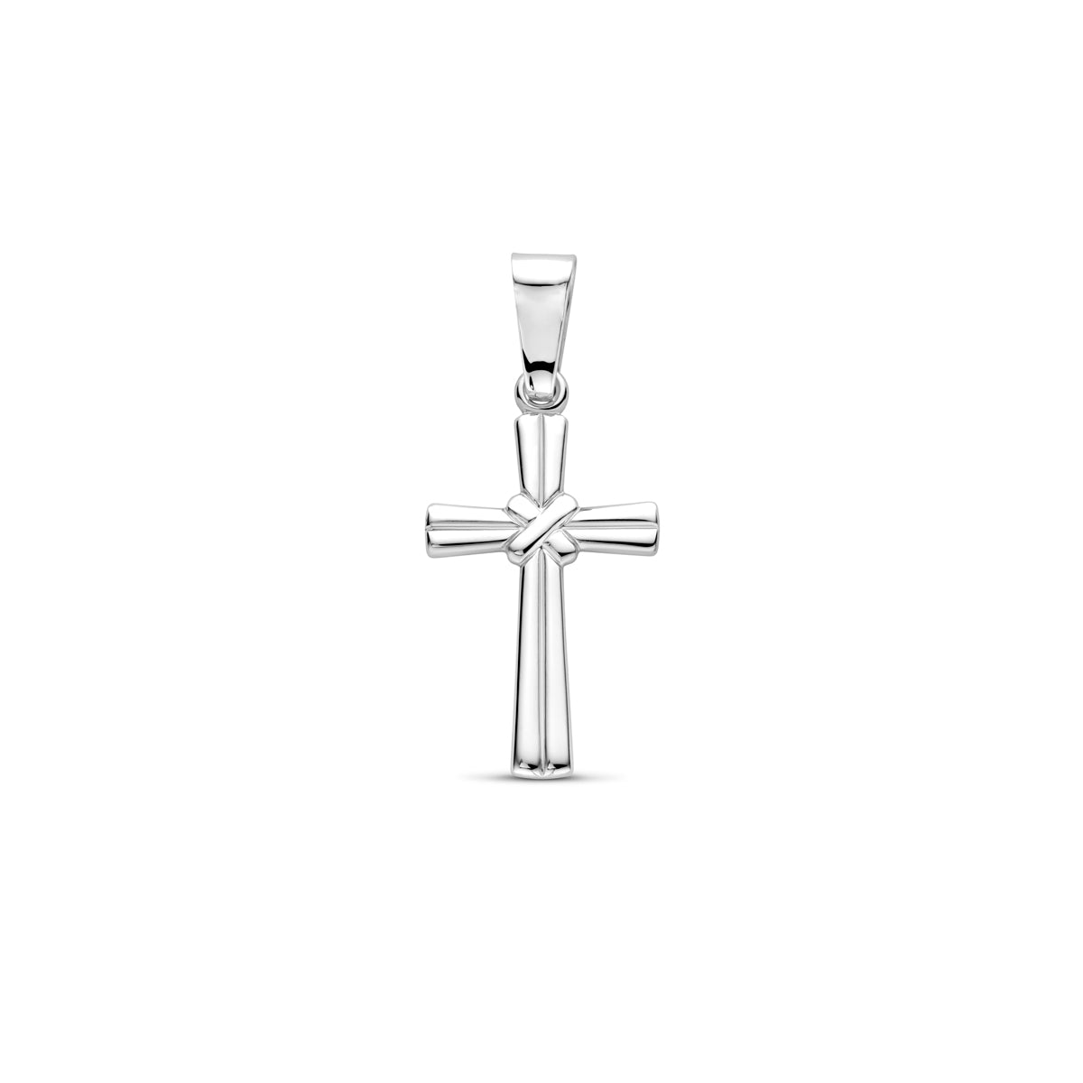 Zilver gerhodineerd kruis bedels