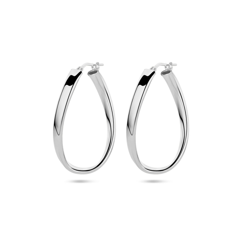 Zilver gerhodineerd creolen