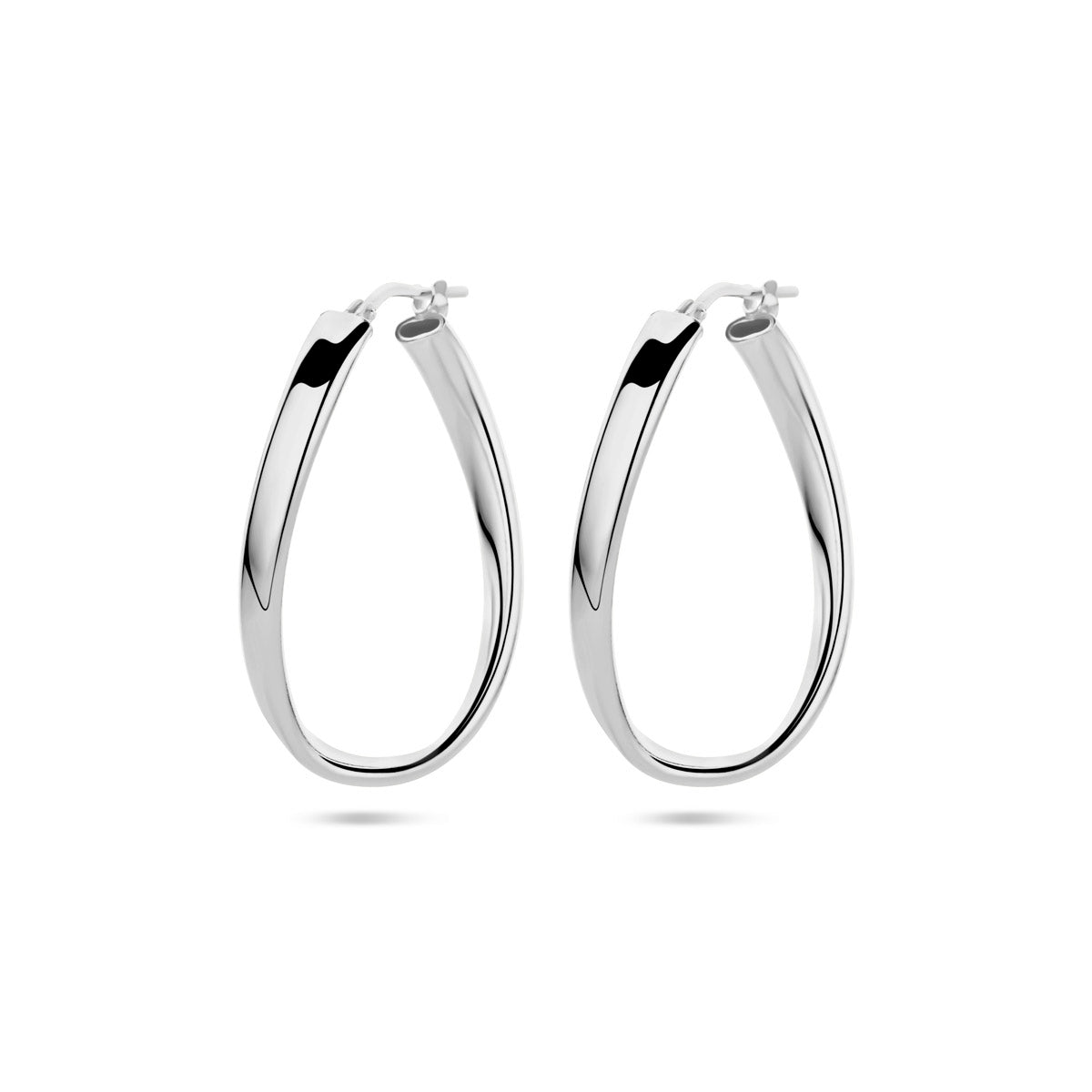 Zilver gerhodineerd creolen