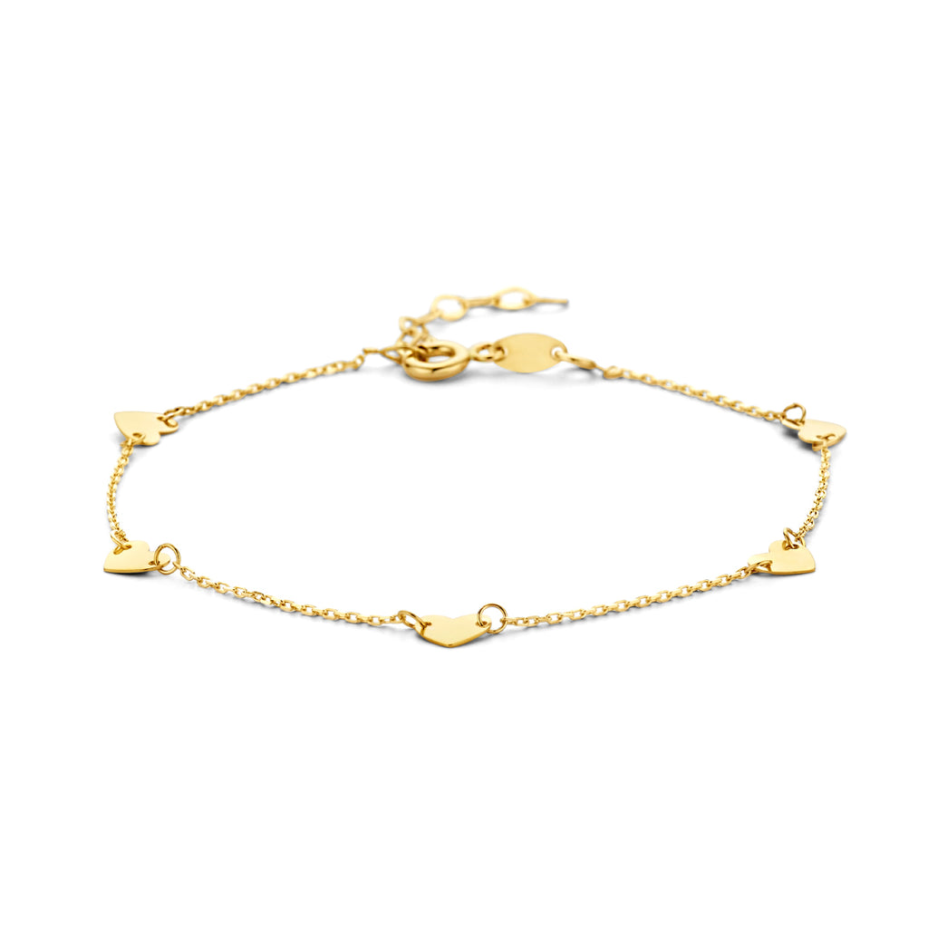 Armband hartjes 16.5 - 18.5 cm