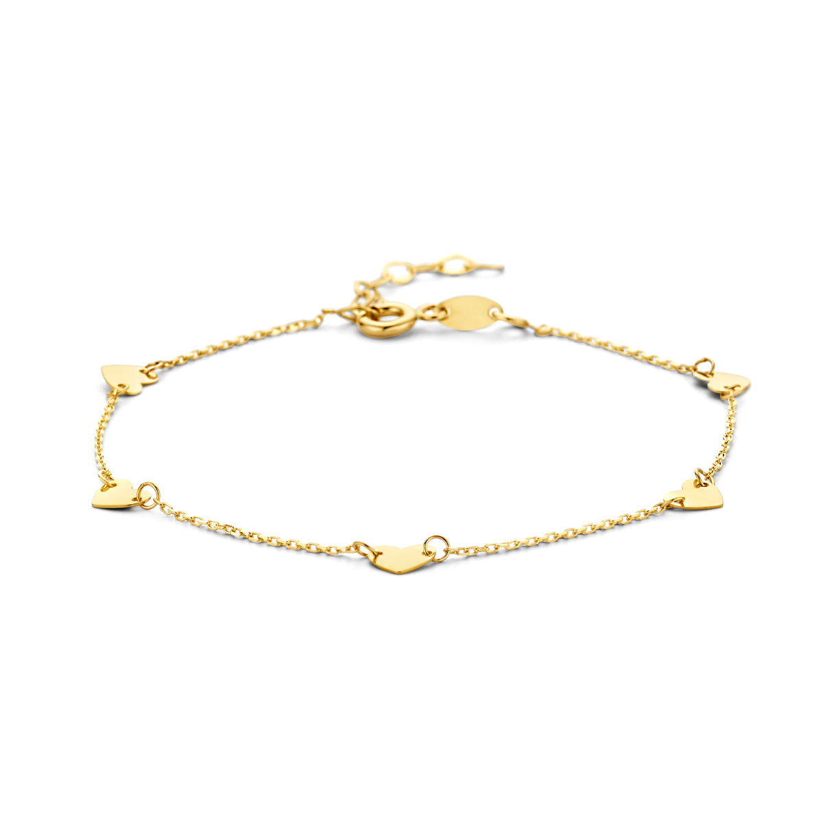 Armband hartjes 16.5 - 18.5 cm