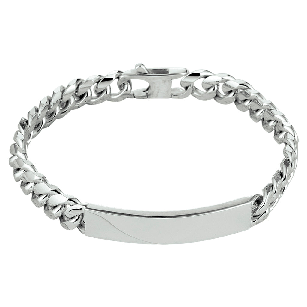 Graveerarmband gourmette 6-zijdes geslepen plaat 8.5 mm 21 cm