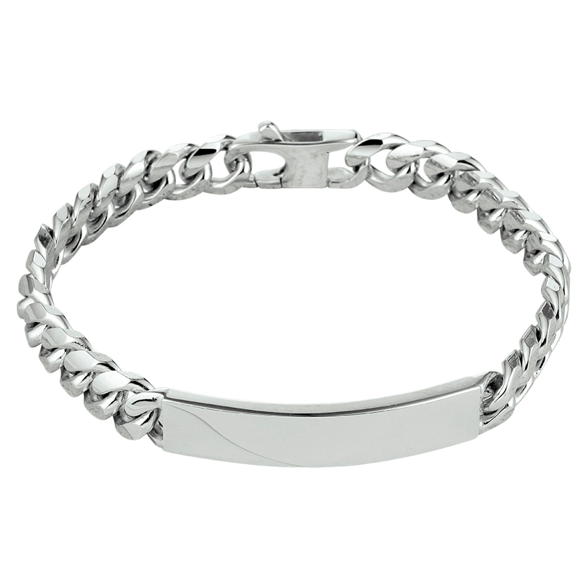 Graveerarmband gourmette 6-zijdes geslepen plaat 8.5 mm 21 cm