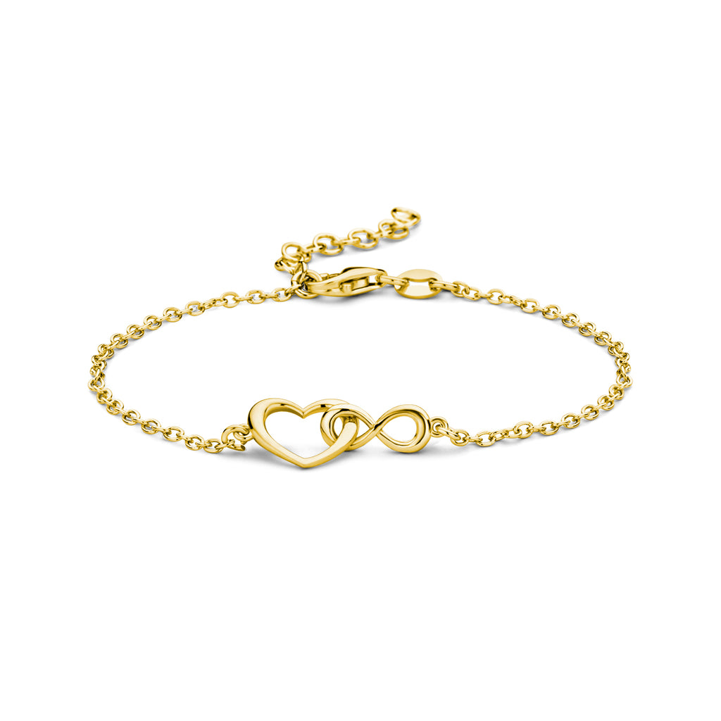 Armband hart en infinity 16 + 3 cm 3 micron