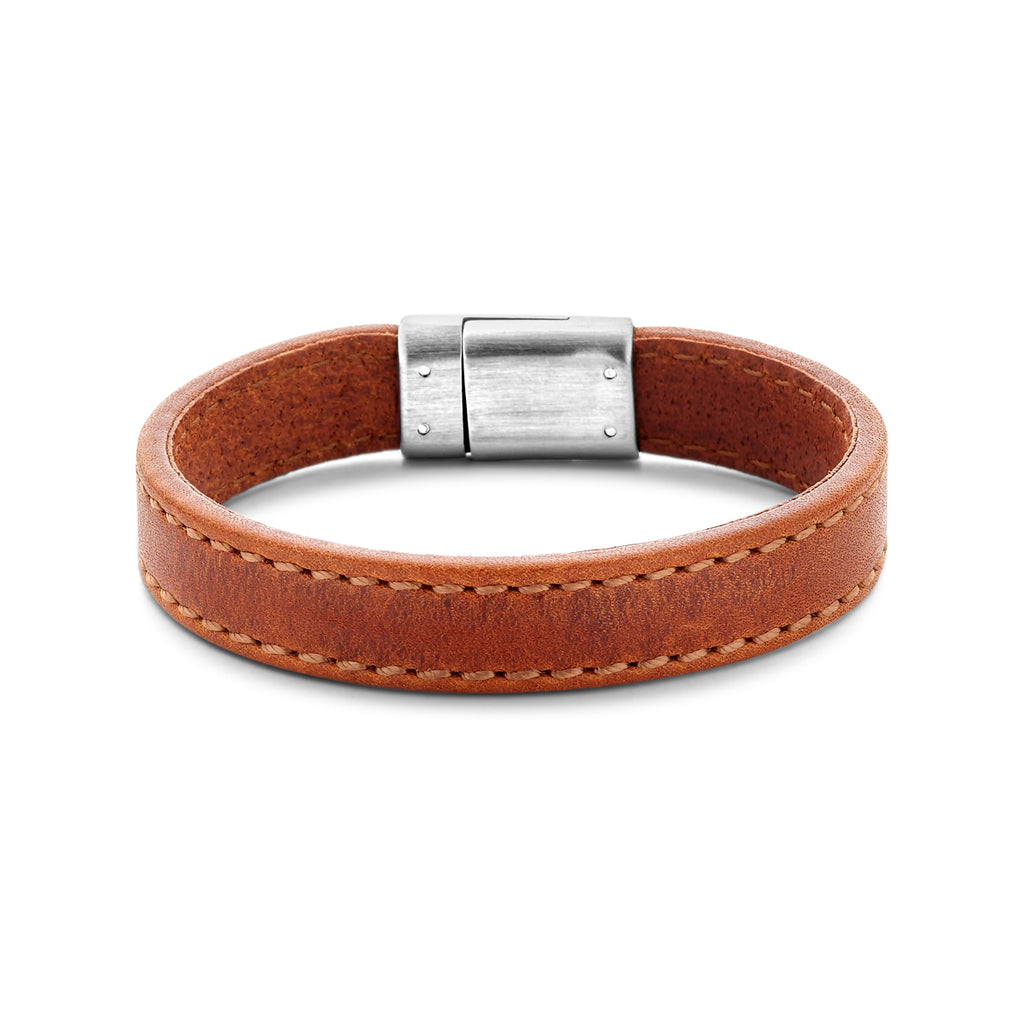 Armband leer bruin 12.5 mm