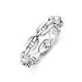 Zilveren ovale schakel ring