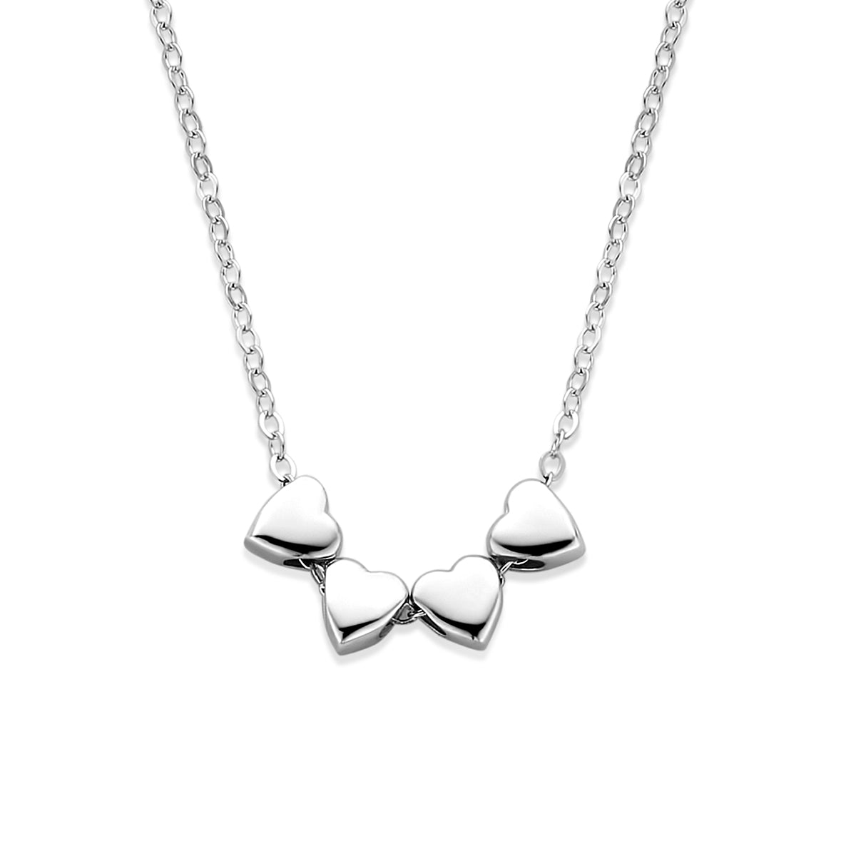 Collier 4 hartjes 41 + 4 cm
