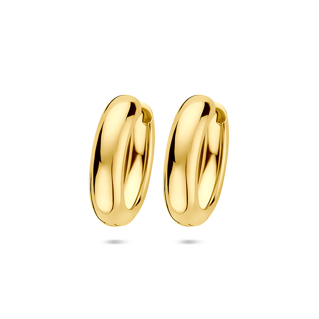 Goud geel op Zilver klap creolen (scharnier)