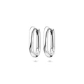 Zilver gerhodineerd klap creolen (scharnier)
