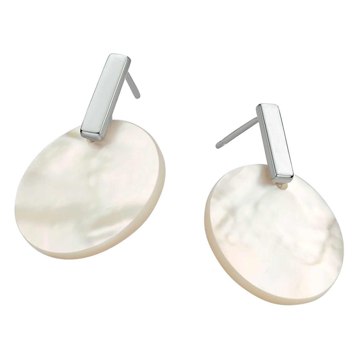 Zilveren oorhangers parelmoer