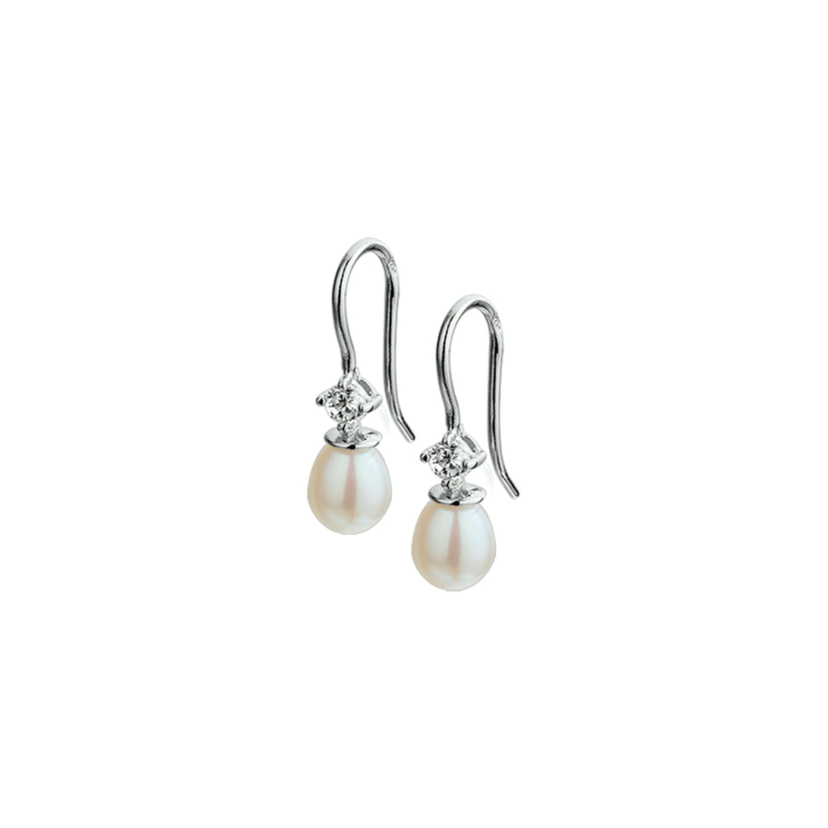 Oorhangers parel en zirkonia franse haak